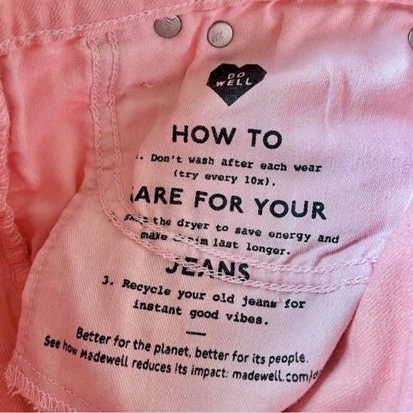 Madewell The Perfect Jean Short Pink Mom Jean Shorts Size 24 Pink Do Well Denim - Picture 6 of 6